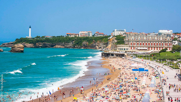 le spot de la grende plage à Biarritz